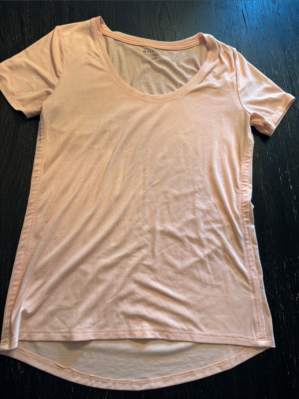 Athleta Light Pink Scoop Neck Short Sleeve Tee